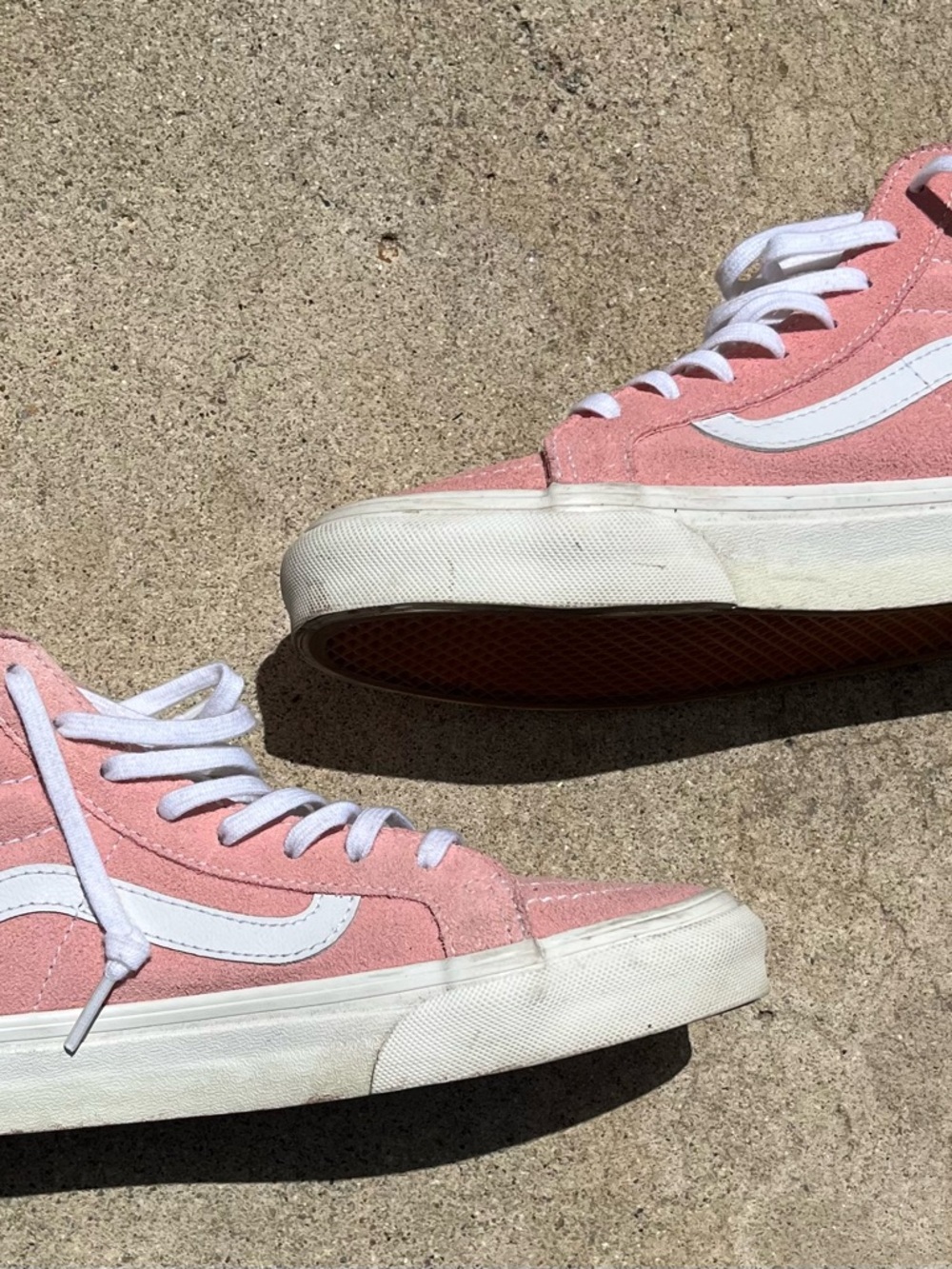 Pink & White Van’s Hi-top  SK8 Sz 6.5